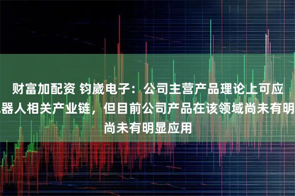 财富加配资 钧崴电子：公司主营产品理论上可应用于机器人相关产业链，但目前公司产品在该领域尚未有明显应用